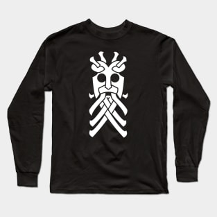 Viking Runemask - Norse Warrior Scandinavian Mythology(white variant) Long Sleeve T-Shirt